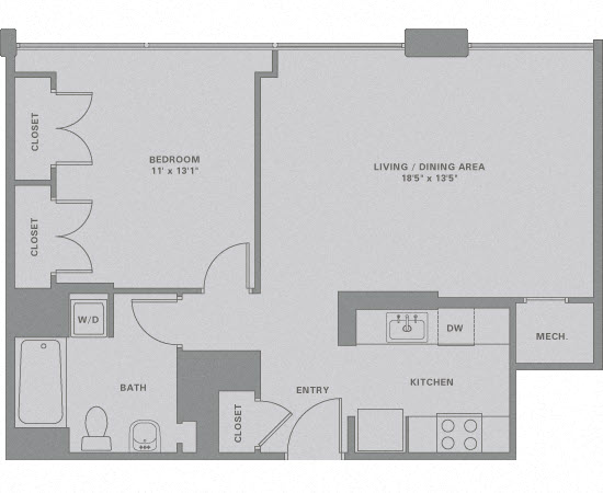 Floorplan for Apartment #01-910, 1 bedroom unit at Halstead Haverhill